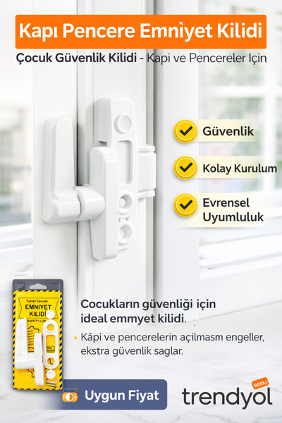 HGROUP Çocuk Güvenliği İçin Kapı & Pencere Emniyet Kilidi – Dayanıklı ve Kola...