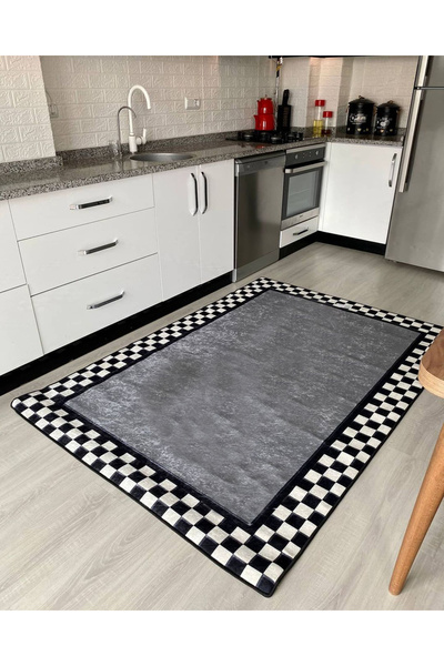 MyDecoRoom Makinede Yıkanabilir Kaymaz Taban Antialerjik Dekoratif Mutfak Halısı