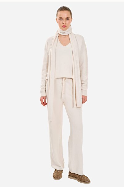 QUİZAS Knitwear Scarf, Blouse and Pants Three-Piece Set