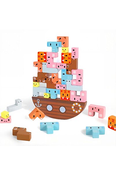 EDUTREE مكعبات بناء خشبية على شكل حيوانات