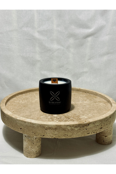 Lavanta Kokulu, Ahşap Kalp Fitilli, %100 Doğal Soya Wax, Beton Mum