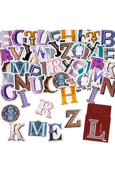 Generic 104 Pieces of Vintage Large Letter Stickers