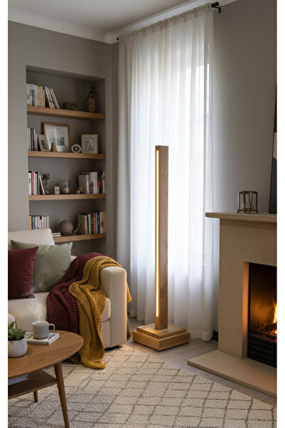 BRN CONCEPT GLANSA Masif Ahşap LED Lambader - Köşe Aydınlatma