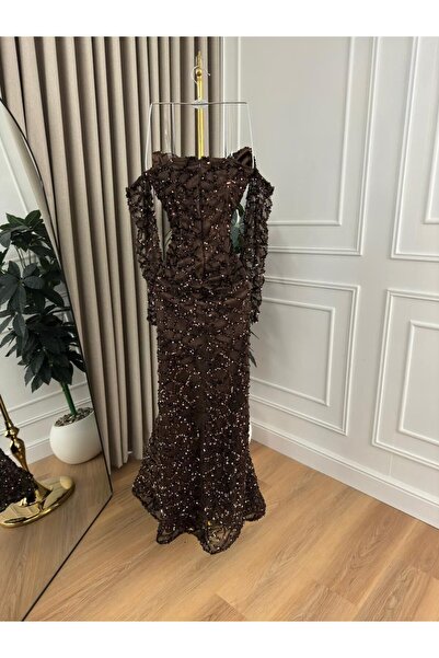 ZAYNAFASHIONSA "Brown Glitter" evening dress