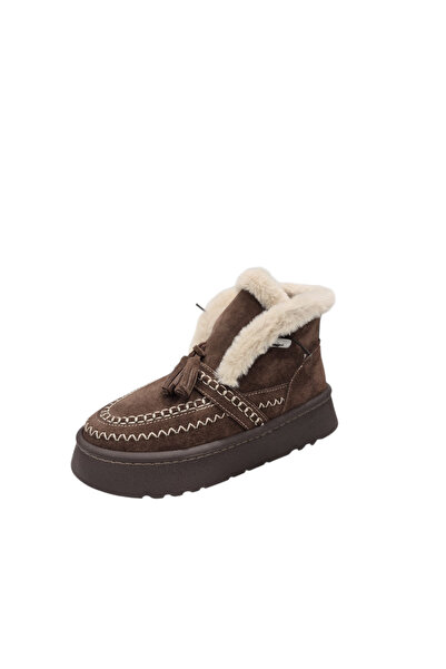 EREN SHOES BAG Furry Genuine Leather Furry Orthopedic Flat Sole Boots