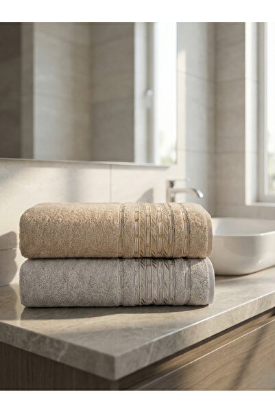 VİENNA 100% Cotton 2-Piece 100X150 cm Large Bath Towel Set – Soft, Absorbent,...