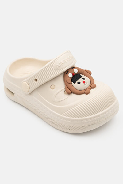 Beınsteps Işıklı Çocuk Sandalet Terlik Havuz Okul Kreş Günlük Işıklı Unisex Ekru Sandalet Terlik