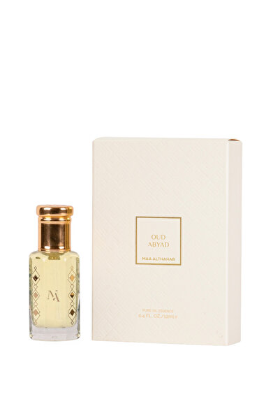 Maa Althahab Oud Abyad 12ml Nabız Noktaları için Lüks Beyaz Oud Parfümü Yumuş...