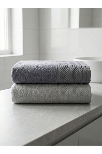 VİENNA 100% Cotton 2-Piece 100X150 cm Large Bath Towel Set – Soft, Absorbent,...