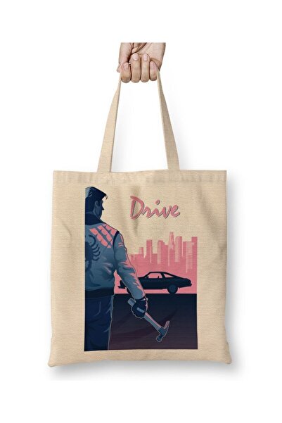 Toyaso Ryan Gosling Drive White Tote Bag Long Handle Shopping Bag Beach Bag