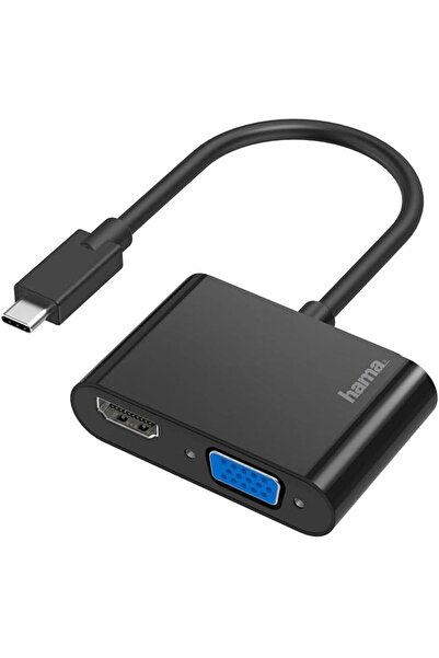 Hama 200313 2 in 1 Ultra-HD 4K Video Adapter with USB-C Plug and VGA/HDMI Socket