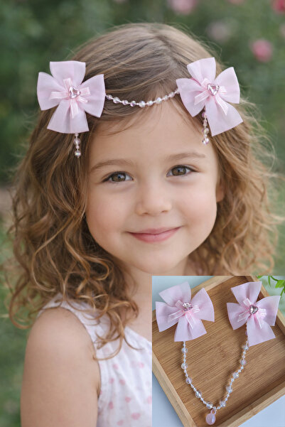 Nisankids Girl's Beaded Pendant Ribbon