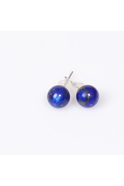 Taş Sandığı 8mm Globe Cut Lapis Lazuli Steel Earrings