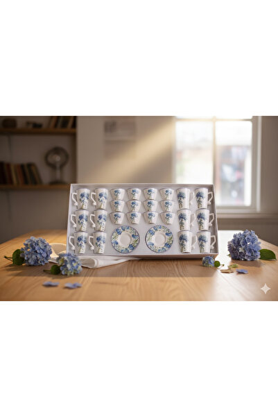 Generic 36-piece elegant tea and coffee cup and saucer set