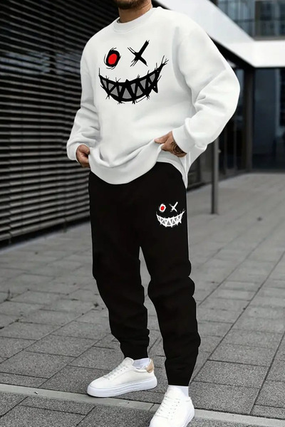 EFFRENATU Nasa Printed Sweatshirt Sportswear Set