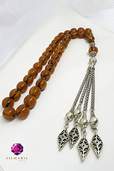 Silmaril Store Helezon Döküm Cumhuriyet Sıkma Kehribar Tespih Efe Boy Damarlı...