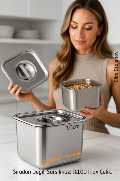 Transformacion Inox Storage Container - Airtight Kitchen Organizer 16X12 cm 3...
