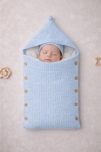 Pure Boutique Paturica de dormit bebelusi tip sac, tricotata cu gluga, inchid...