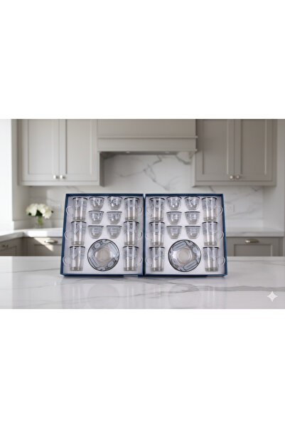 Generic 36-piece elegant tea and coffee cup and saucer set