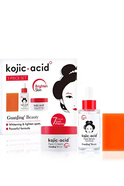 Guanjing مجموعة العناية بالبشرة بحمض الكوجيك لتفتيح البشرة، العناية ببشرة الو...
