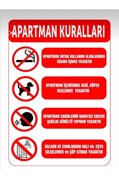 nevayapıvedekorasyon Apartman Kuralları Dekota A4 boyut 21x30cm