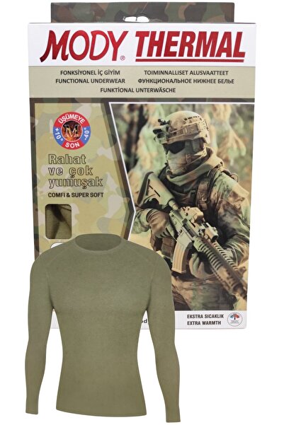 marufshop Khaki Color Stretch Fabric Mody Thermal Top Underwear Suitable for ...