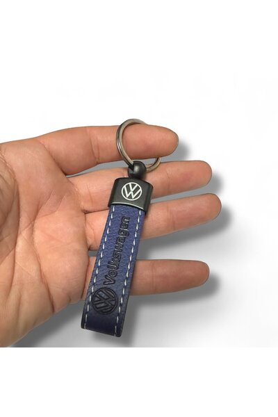 STİLİX GARAGE Breloc Volkswagen cu inscripții și logo, PIELE SINTETICĂ ALBAST...