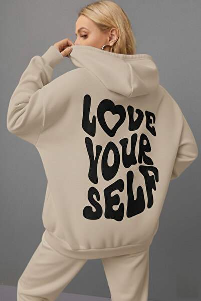 EFFRENATU Love Your Self Printed Sweatshirt Hoodie