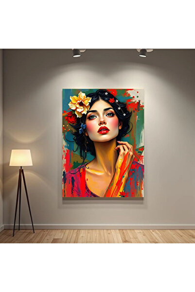 Printees Tablou - Portret de femeie cu floare la ureche