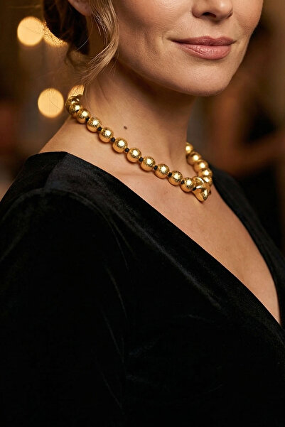 bacc Women's Modern Design Chain Shiny Asymmetric Beads Full Round Female Nec...