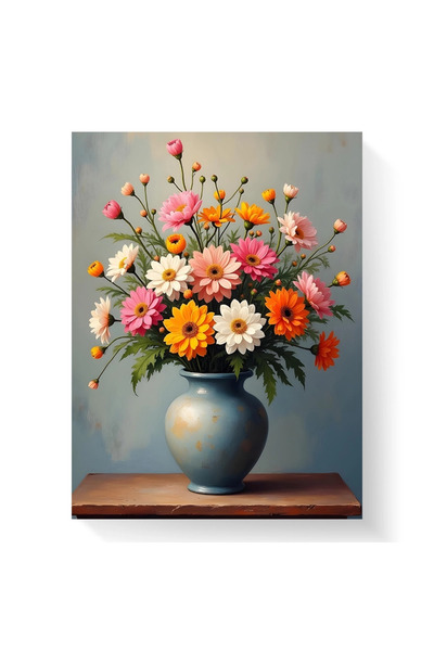 Printees Painting - Flowers in a vase - Canvas on frame