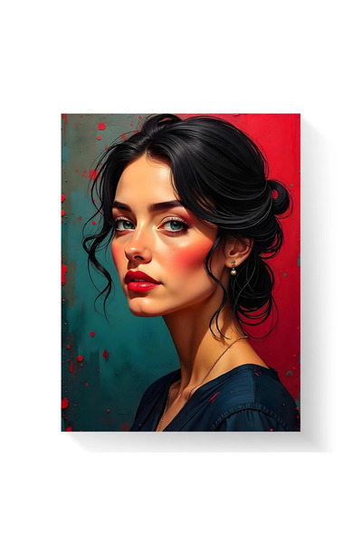 Printees Tablou - Portret cu șuviță - Canvas pe șasiu