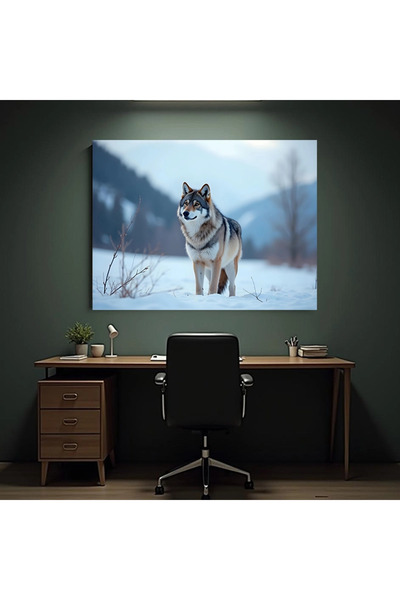 Printees Tablou - Lup iarna - Canvas pe șasiu
