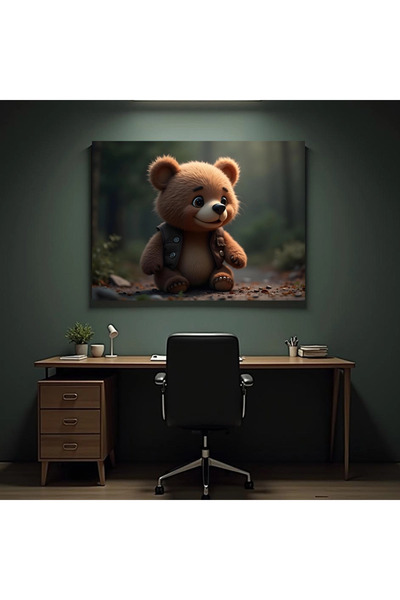 Printees Tablou - Ursuleț cu vestă - Artă digitală - Canvas pe șasiu