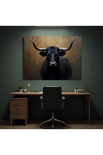 Printees Tablou - Taur negru - Canvas pe șasiu