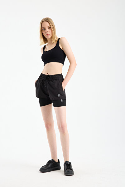 winmoda Women's Double Layered Leggings Sports Shorts - Running Pilates Yoga ...