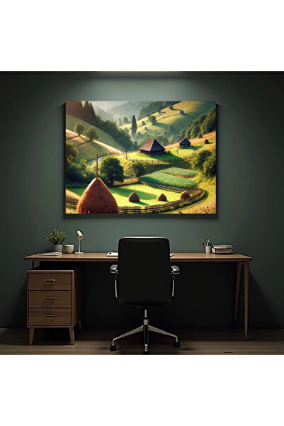 Printees Tablou - Sat din munți - Canvas pe șasiu