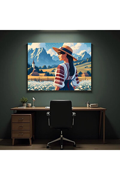 Printees Tablou - Fata cu pălărie