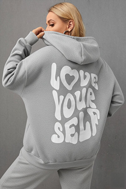 EFFRENATU Love Your Self Printed Sweatshirt Hoodie