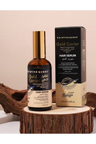 Keratine queen سيروم الكافيار الذهبي مغذي ومرطب الشعروحمايتة من التلف وجعلة ا...