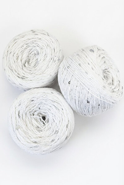 Feza D'Ior Sequin Fine Knitting Yarn (3 Pieces) – 75% Cotton 25% Pes, 100 g /...