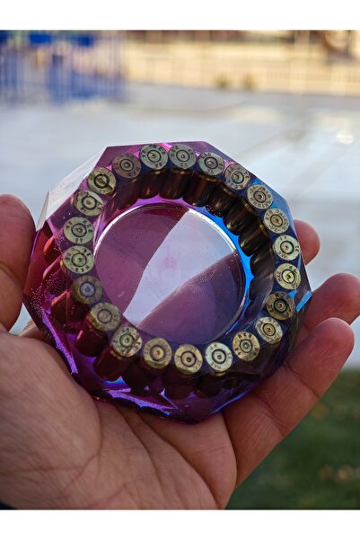 TAKIDA GÜMÜŞ Mermili küllük 9 mm kül tablası kül tablası 9 mm mermi küllük he...