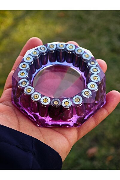 TAKIDA GÜMÜŞ Mermili küllük 9 mm kül tablası kül tablası 9 mm mermi küllük he...