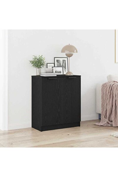 vidaxl Sideboard Black Oak 60 x 30 x 70 cm Engineered Wood