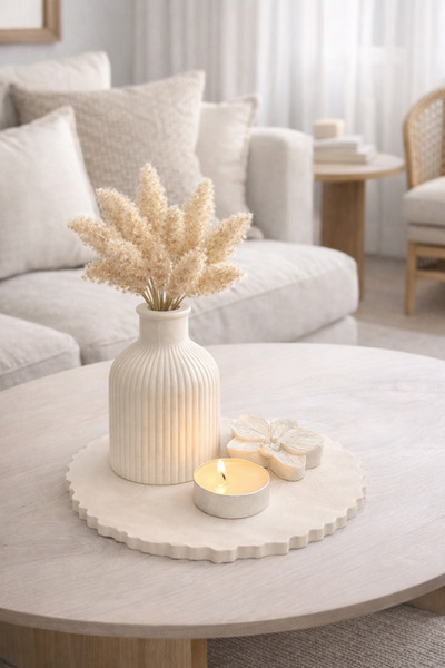 Handmade Stone Tray and Mini Vase Set gift Decorative Set (candle not included)