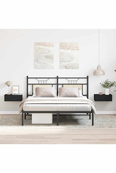 vidaxl Floating Nightstands 2 pcs Black 40x30x15 cm Engineered Wood