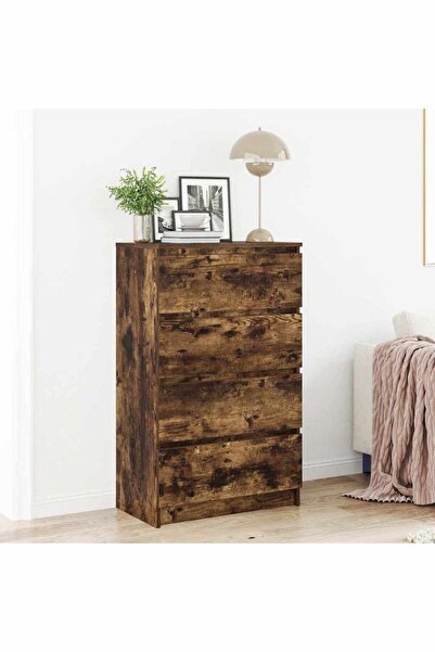 vidaxl Sideboard Smoked Oak 60x35x98.5 cm Engineered Wood