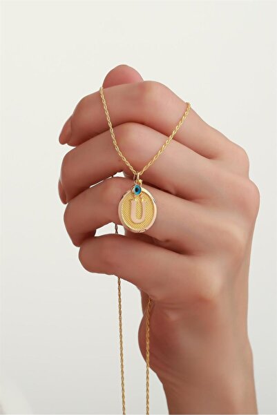 Nurgül Özen Jewelry Altın Nostaljik Ü Harfi 14 Ayar Kolye Ucu
