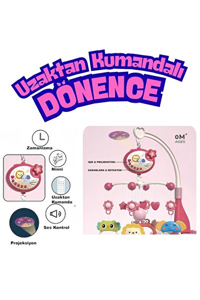 Magicway Projektörlü Müzikli Işıklı Dönence Kumandalı Pilli Çıngırak Dişlik B...