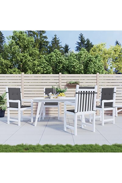 vidaxl وسائد كرسي الحديقة ذو الظهر المنخفض، 4 قطع، قماش أكسفورد بلون أنثراسيت